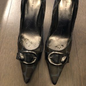 Black & Gray Nine West Heels